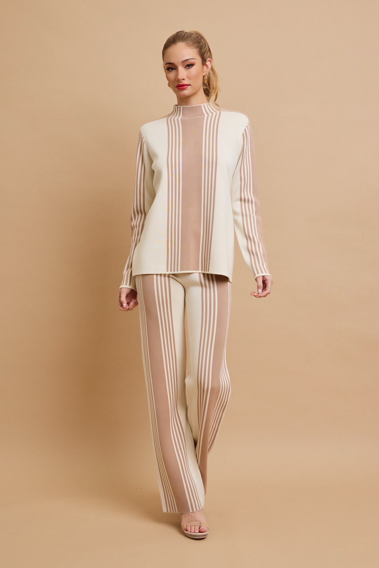 On Days Like These Knit Stripe Long Sleeve Top and Pants Set