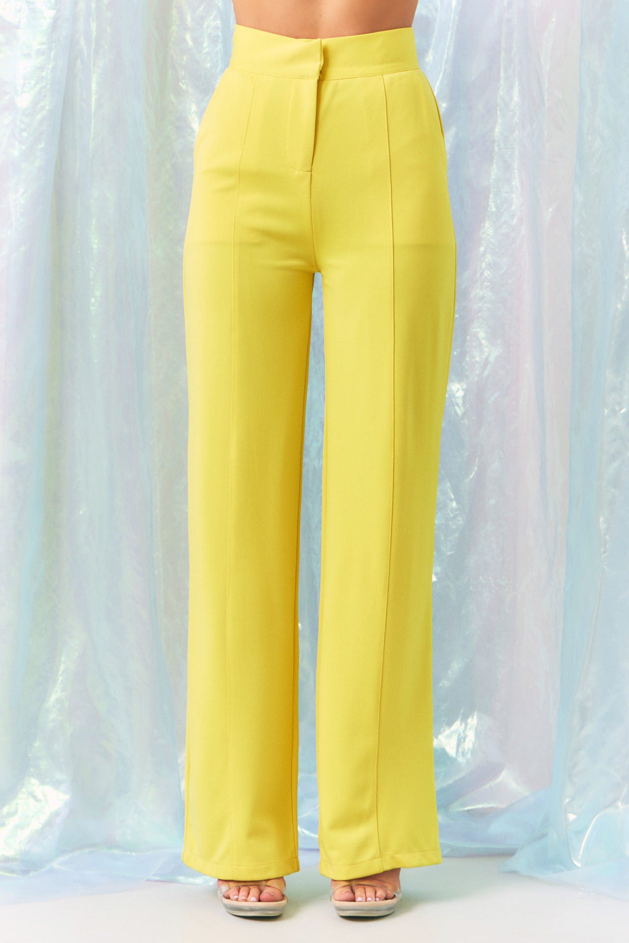 Casual Day Crop Top and High Waist Pants Set