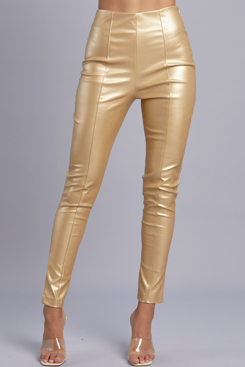 Soft Leather High Waist Skinny Pants