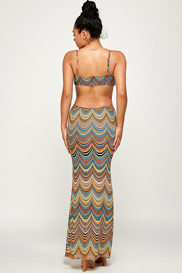 Cutout Print Maxi Dress