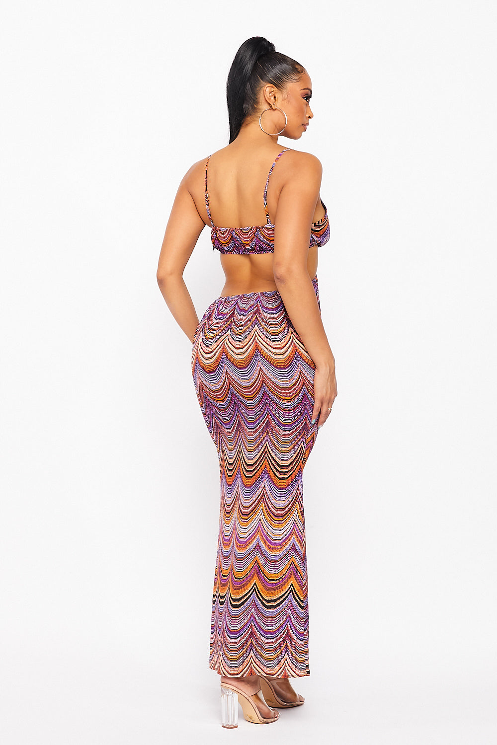 Cutout Print Maxi Dress