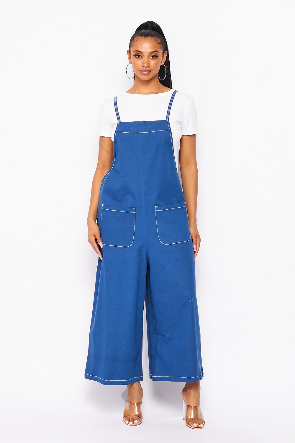 Wide Leg Jumpsuit With Front Pockets