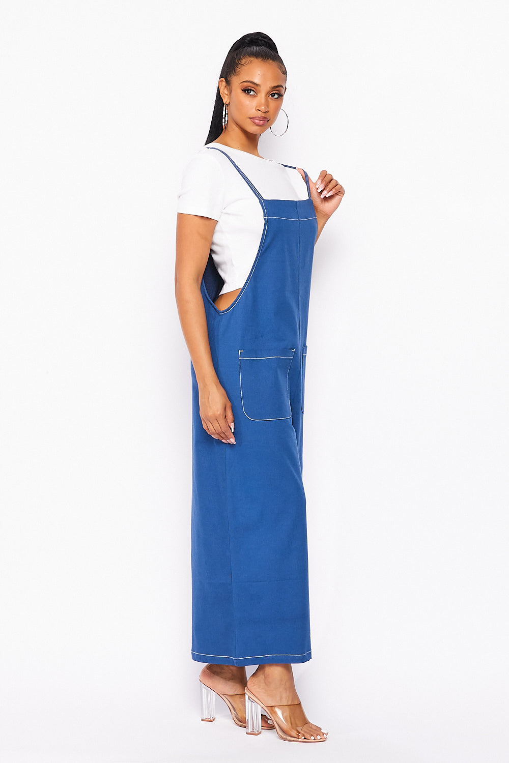 Wide Leg Jumpsuit With Front Pockets