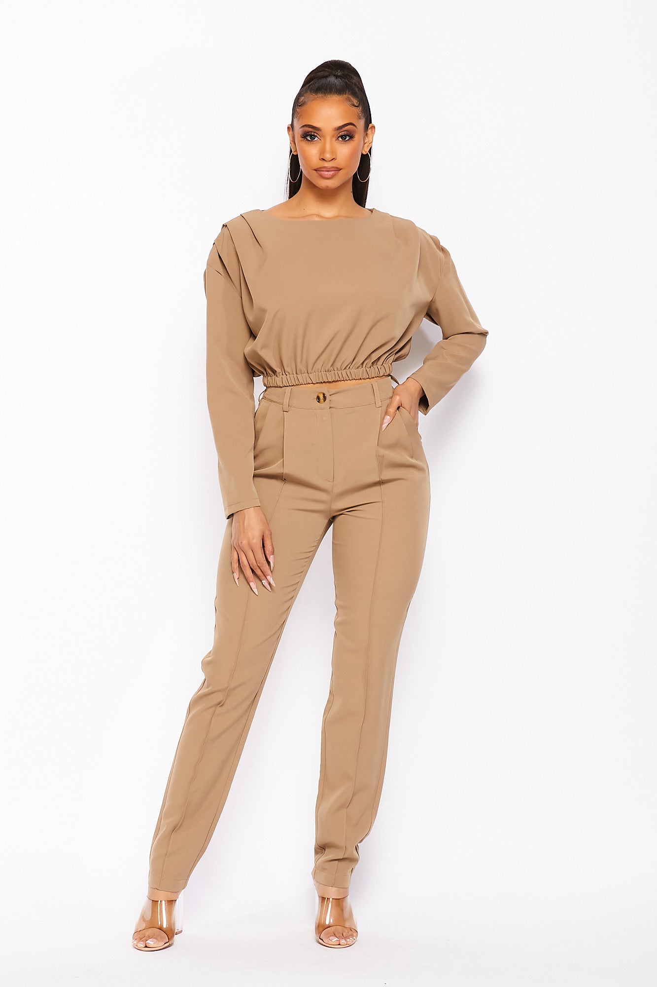 2pc Woven Long Sleeve Pants Set