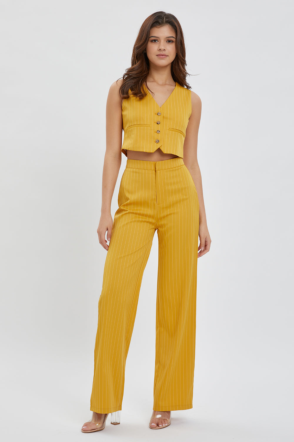 PIN STRIPED VEST & PANTS SET