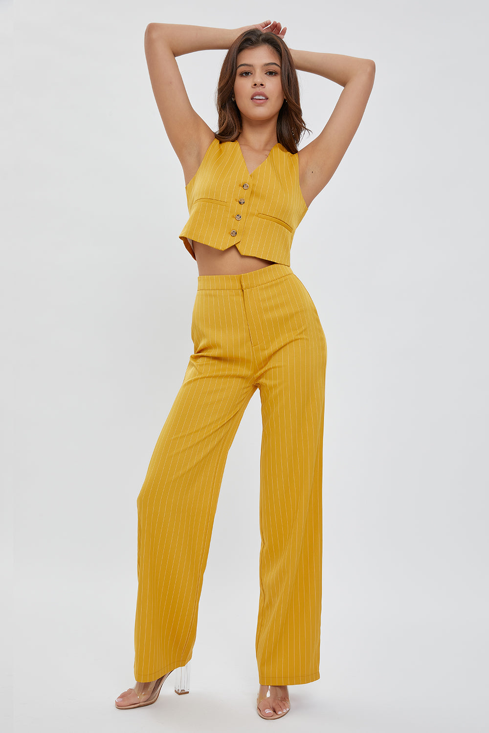 PIN STRIPED VEST & PANTS SET