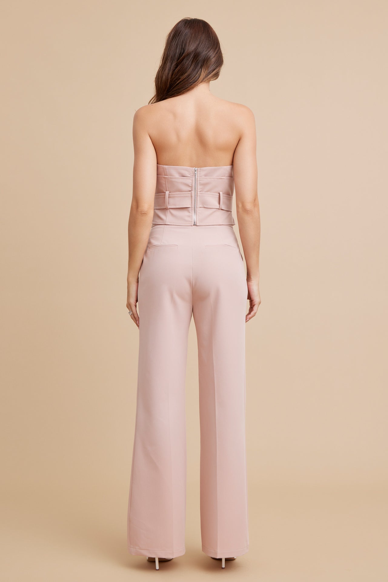Woven Bustier Tube Top and Pants Set