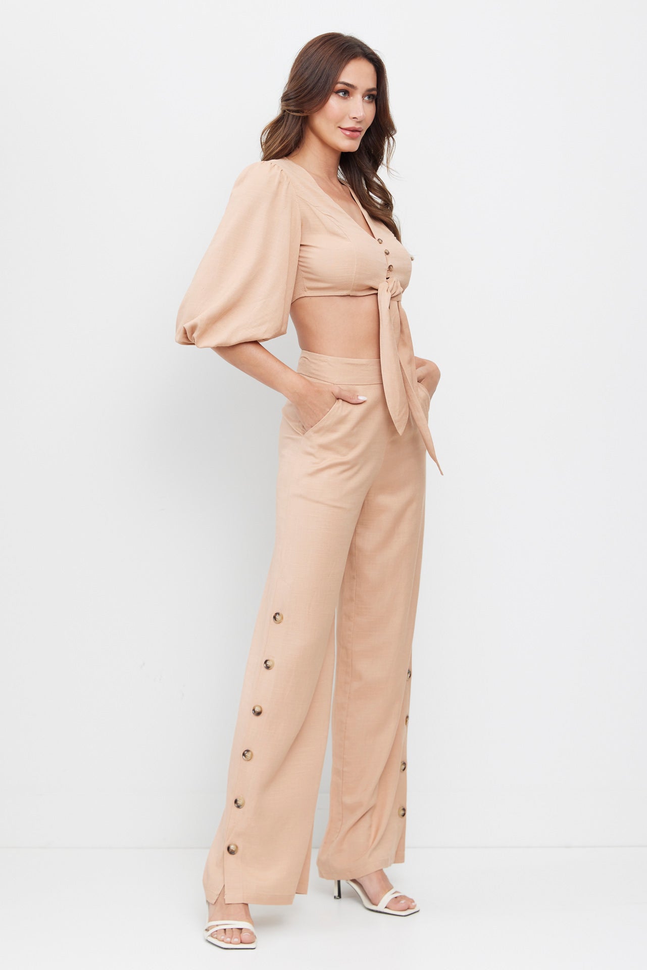 Puff Sleeve Top and  Pant Set