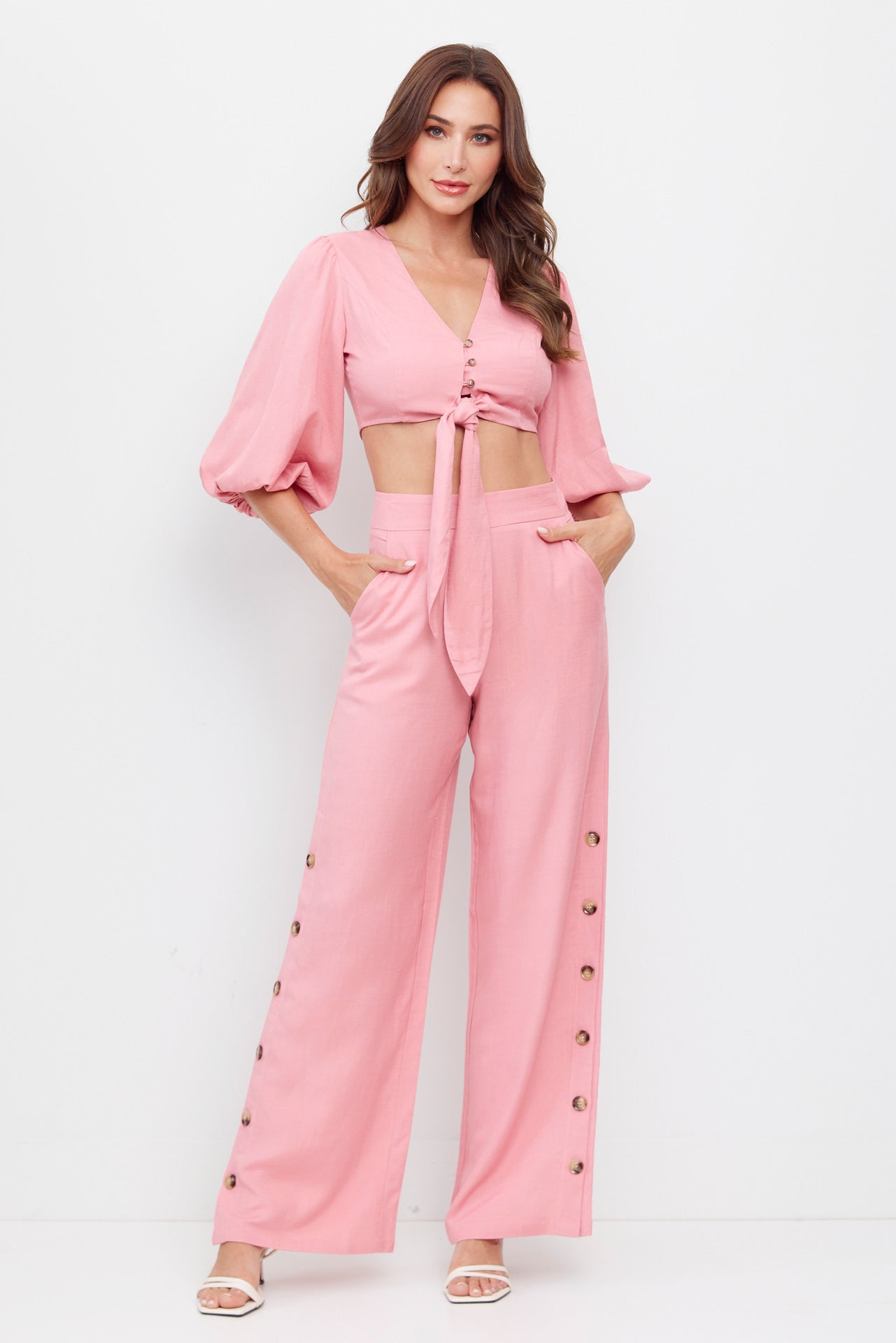 Puff Sleeve Top and  Pant Set