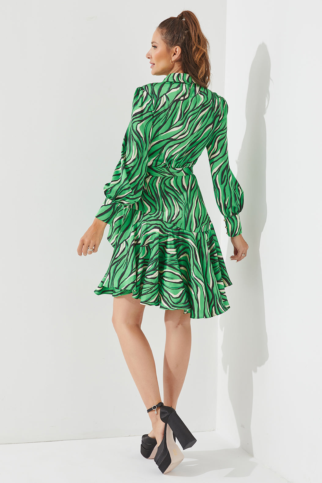 Woven Print Wrap Dress