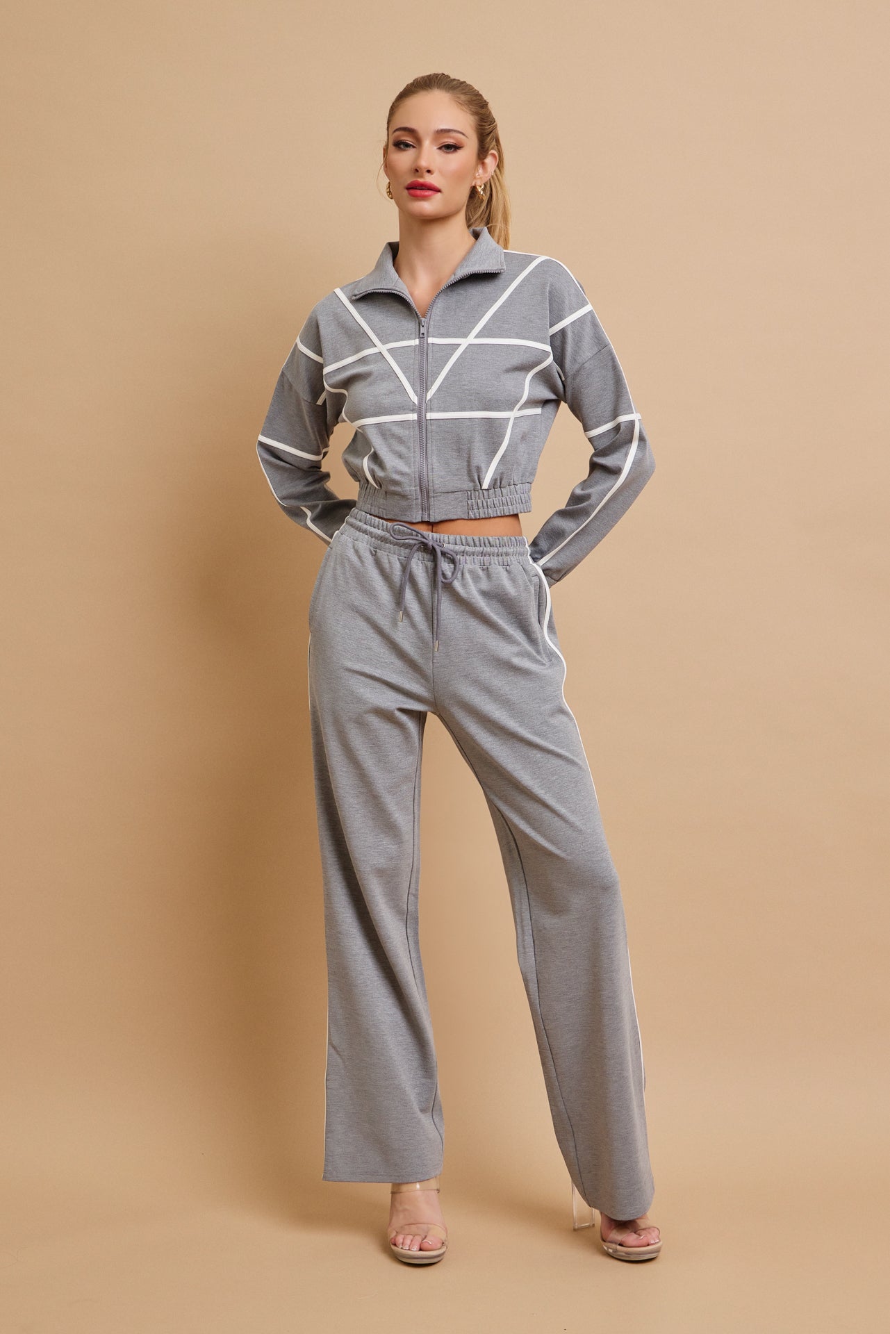 Andrea Knit tracksuit with contrast stripes