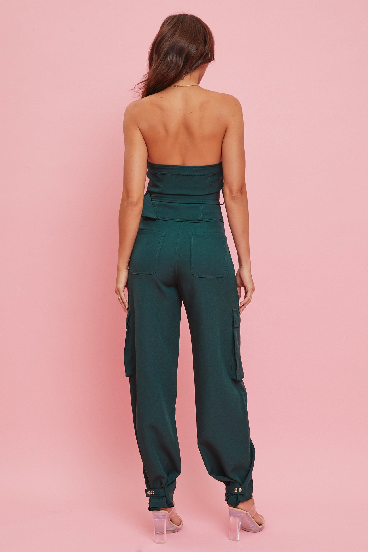 Woven Cargo Tube Top and Pants Set