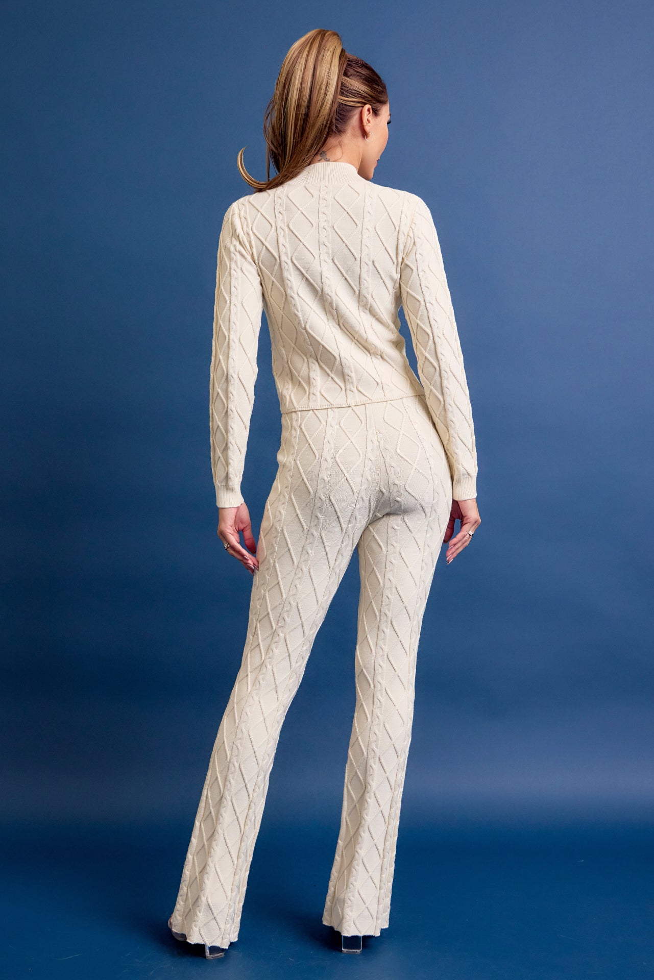 Catalina Cable Knit Long Sleeve Top and Pants Set