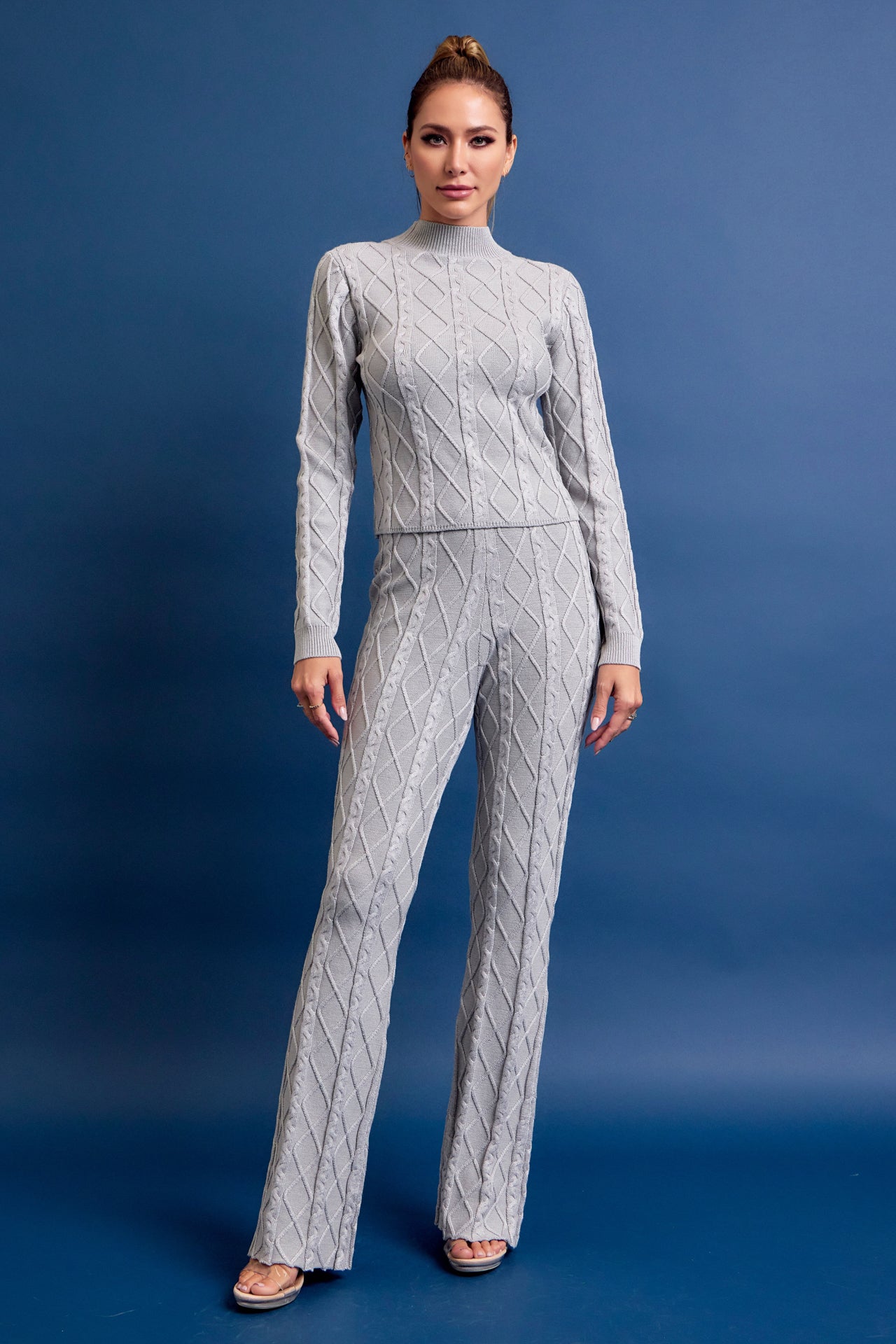 Catalina Cable Knit Long Sleeve Top and Pants Set