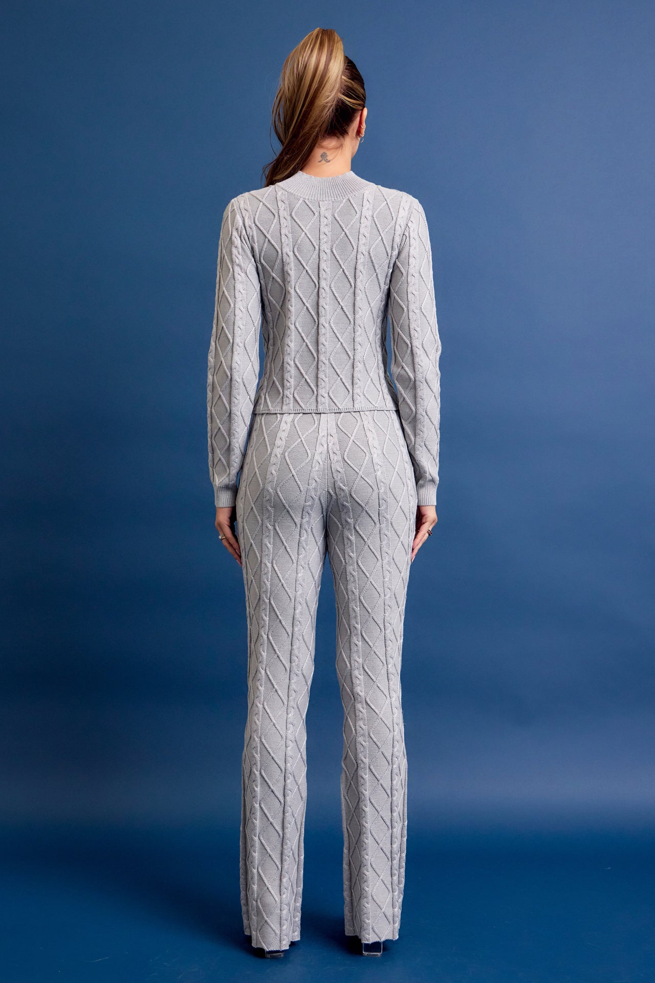 Catalina Cable Knit Long Sleeve Top and Pants Set