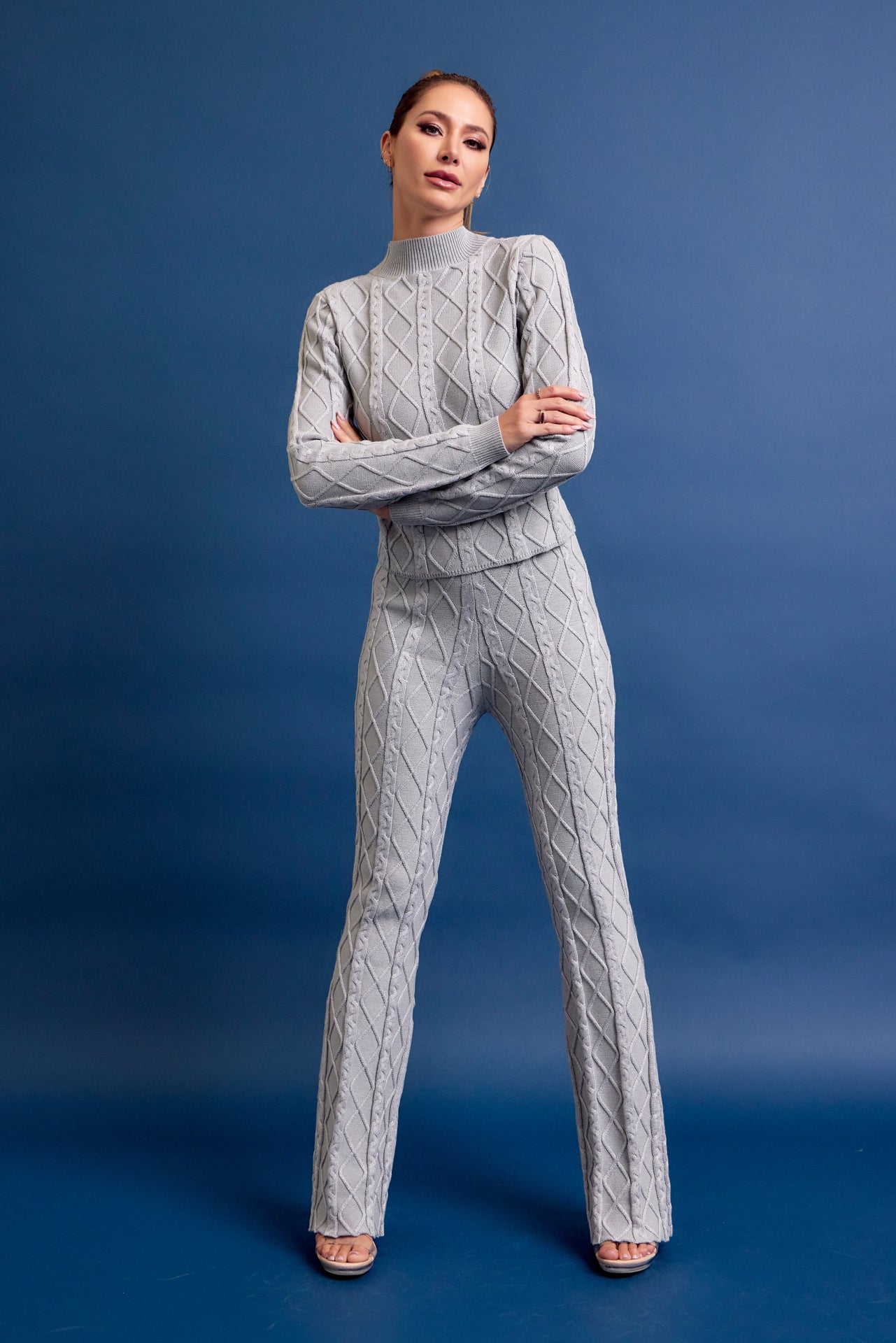 Catalina Cable Knit Long Sleeve Top and Pants Set