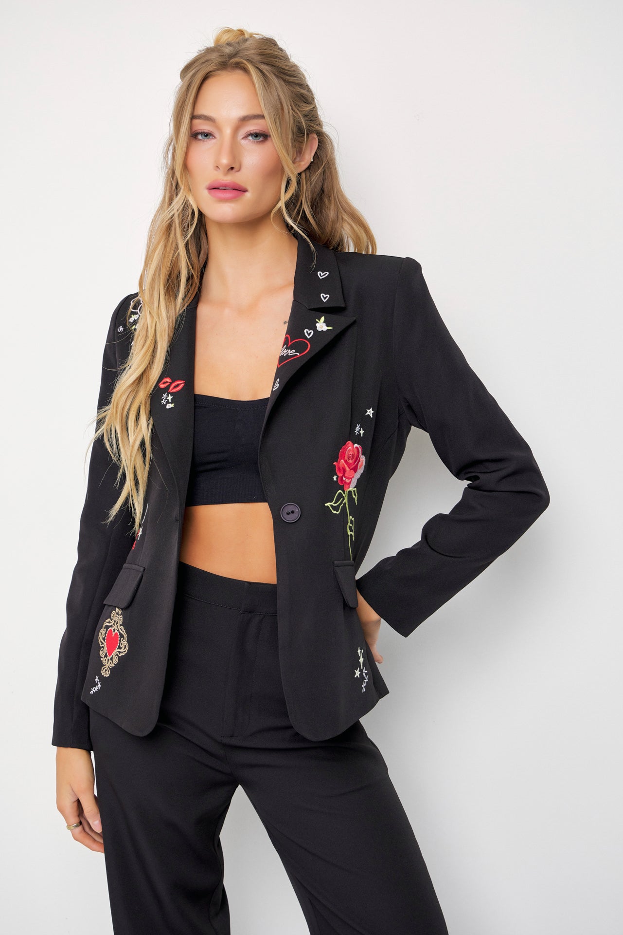 Power Pairing Woven Embroidered Suit Set