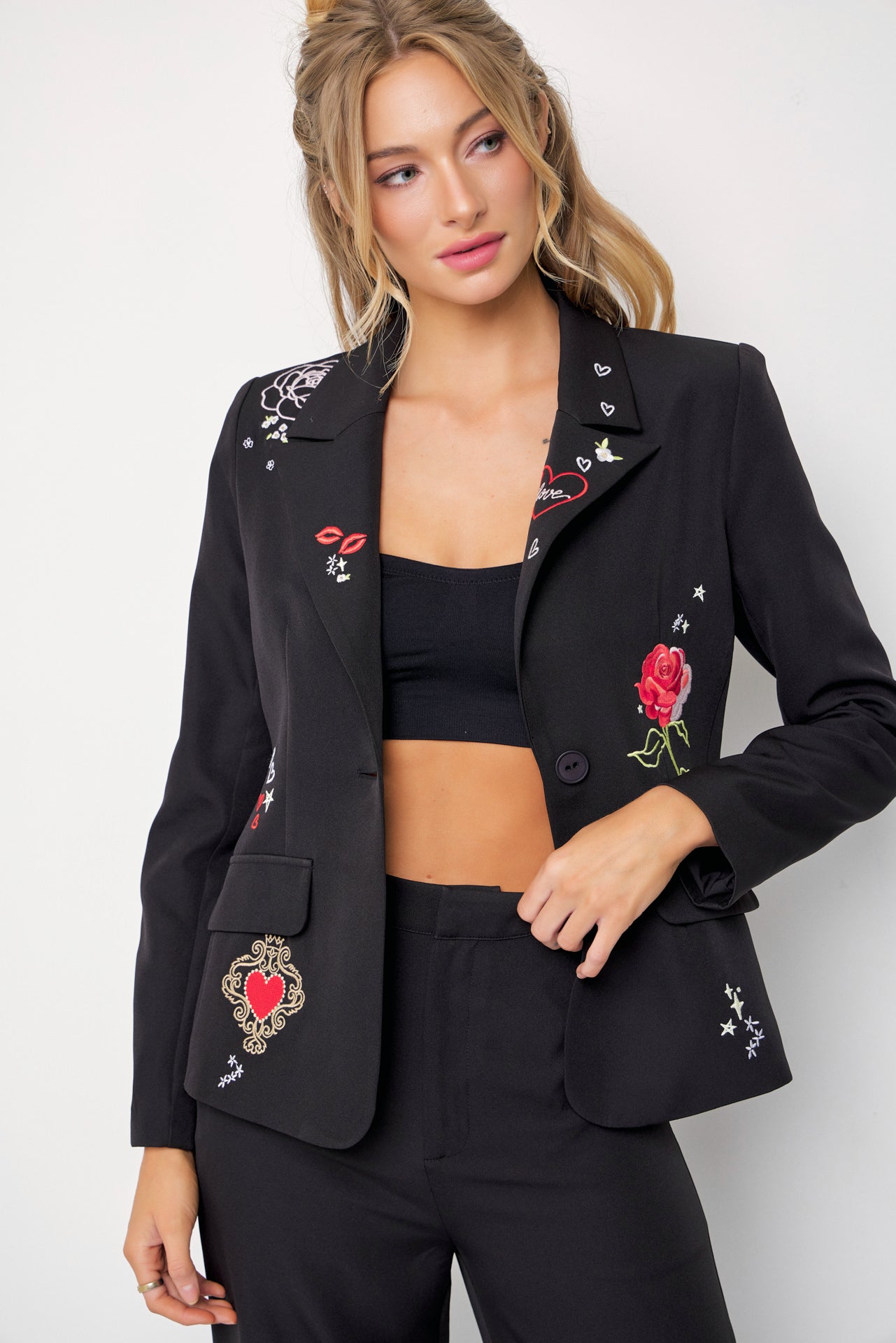 Power Pairing Woven Embroidered Suit Set