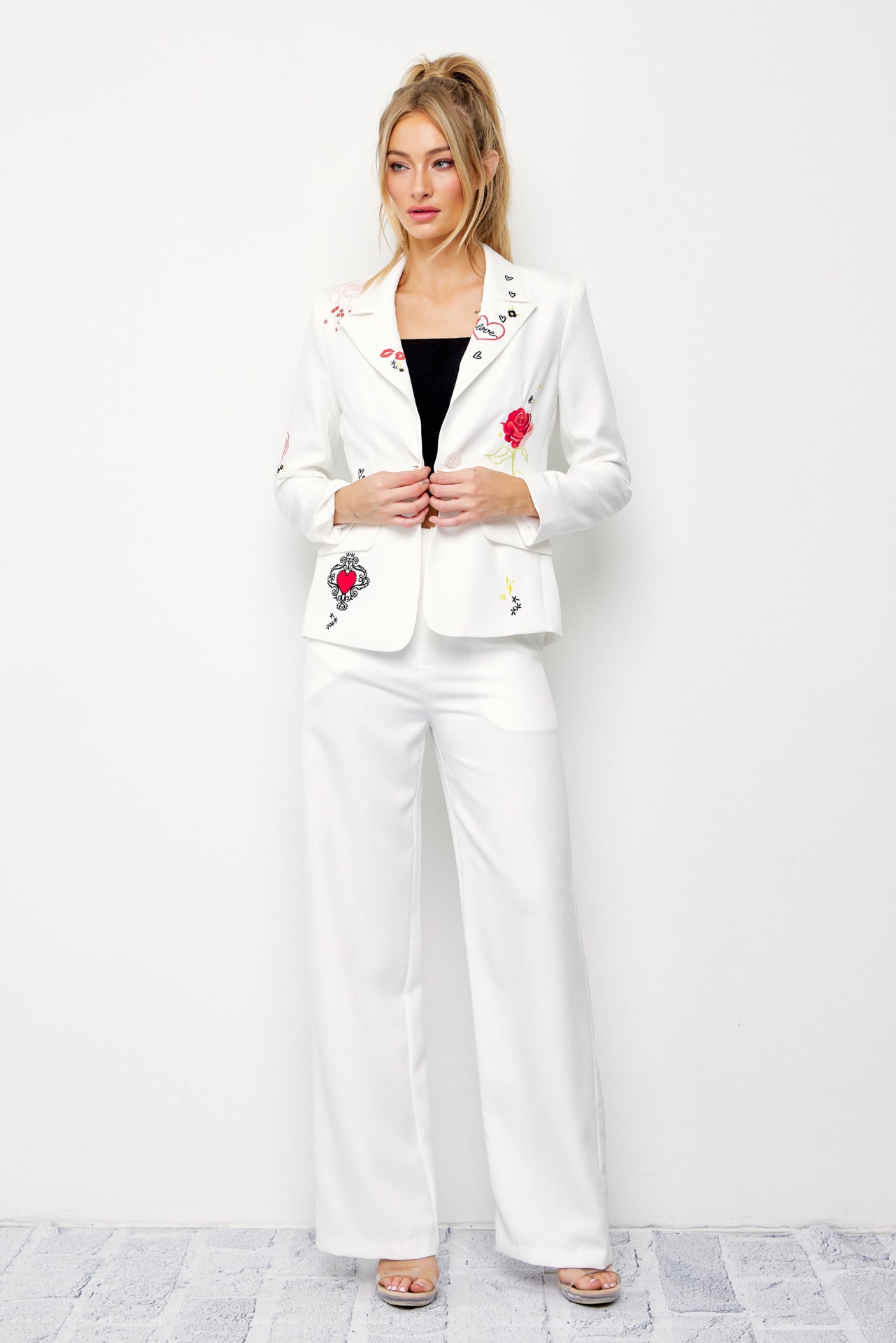 Power Pairing Woven Embroidered Suit Set