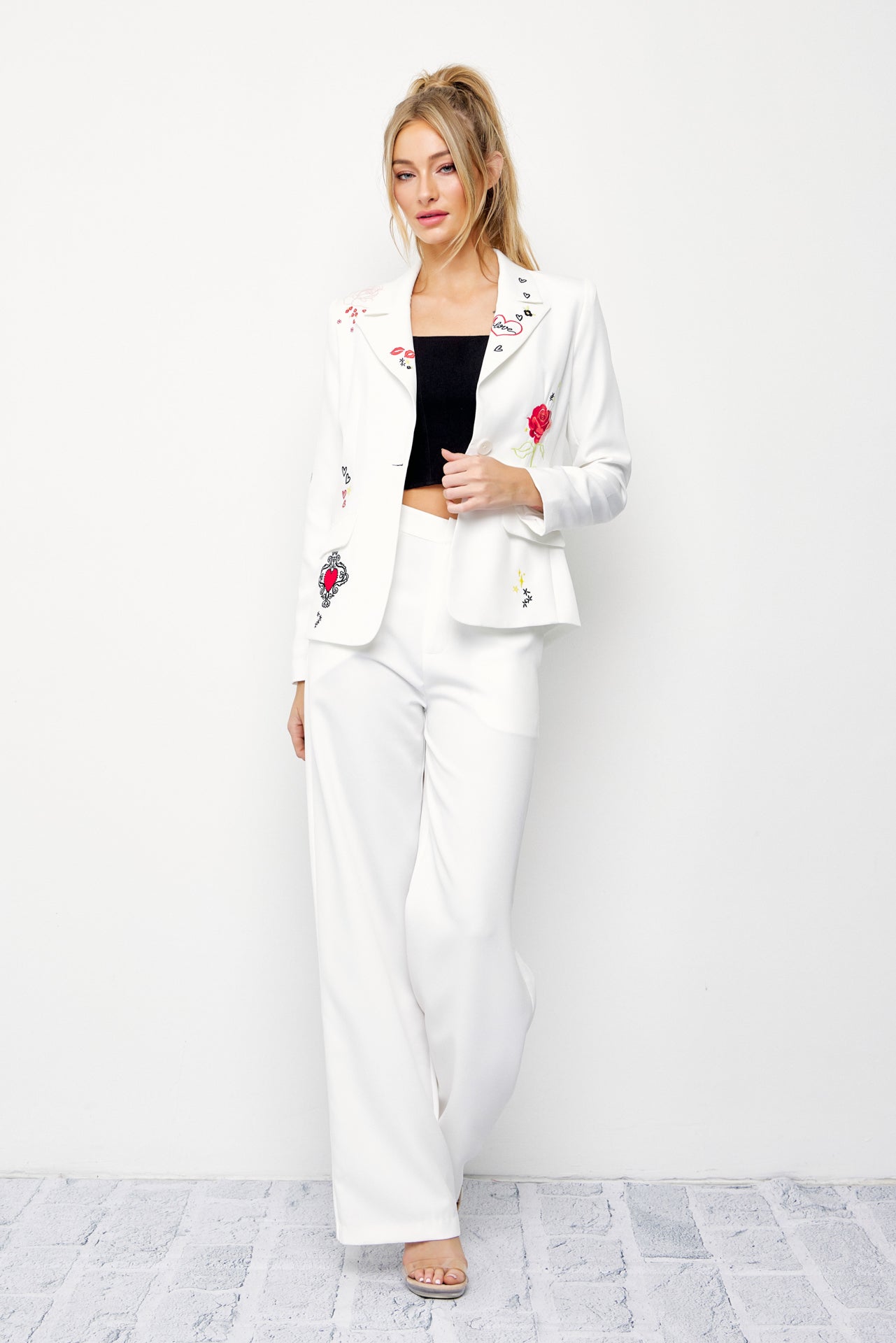 Power Pairing Woven Embroidered Suit Set