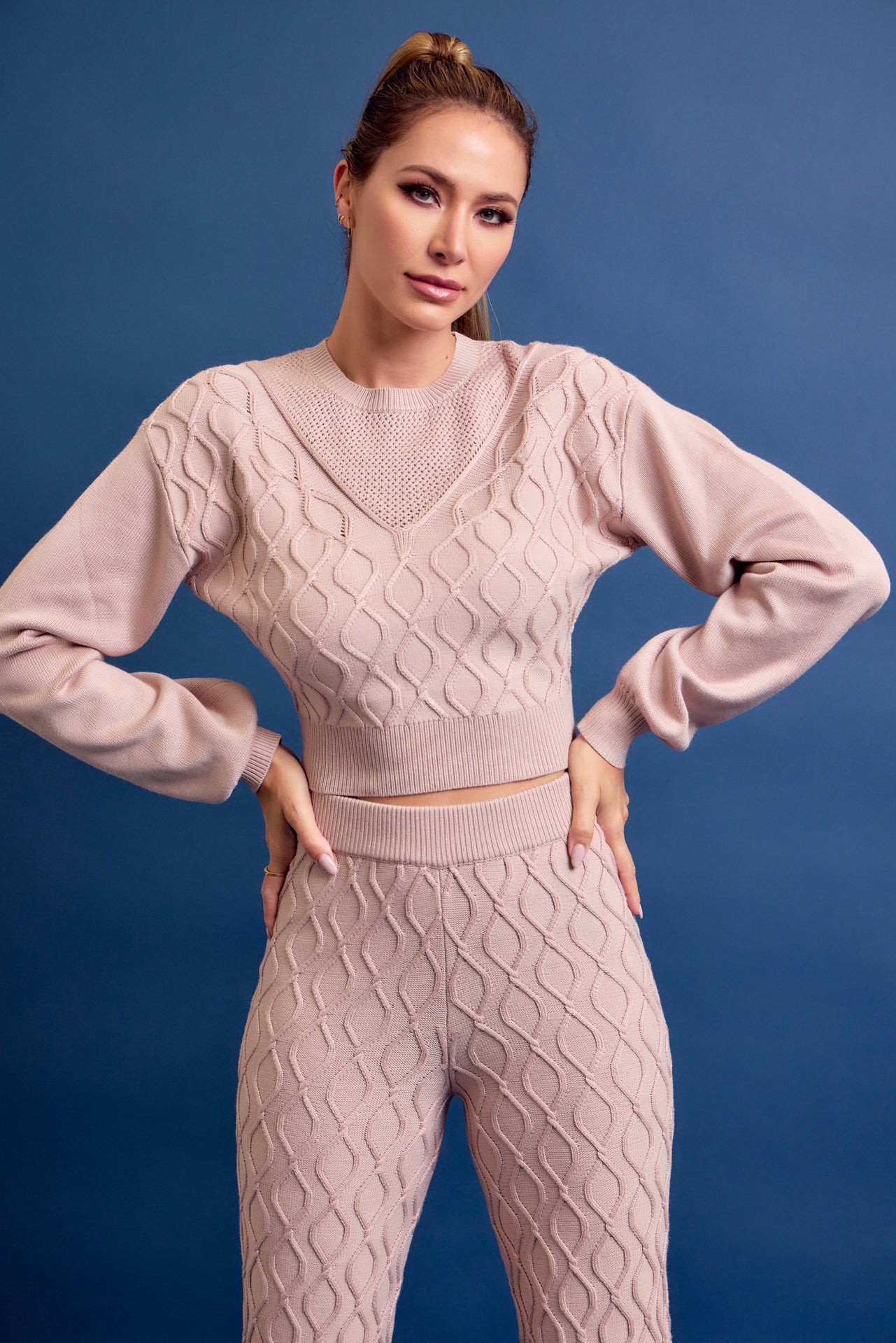 Nadine Cable Knit Top and Pants Set