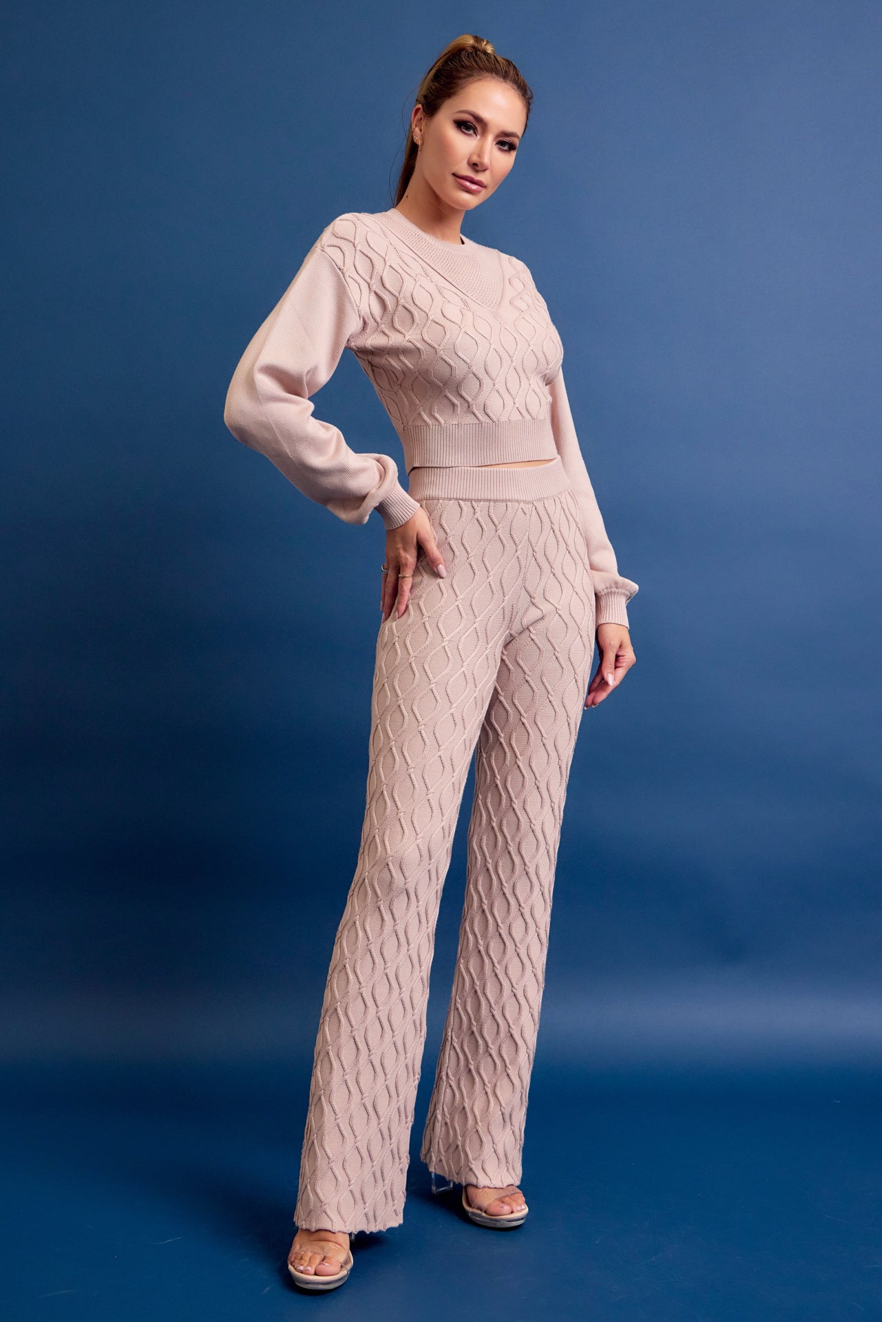 Nadine Cable Knit Top and Pants Set