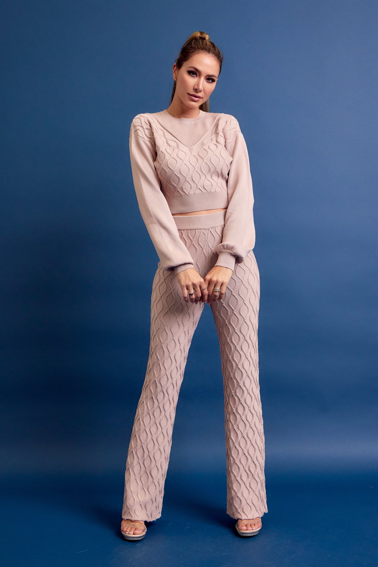 Nadine Cable Knit Top and Pants Set