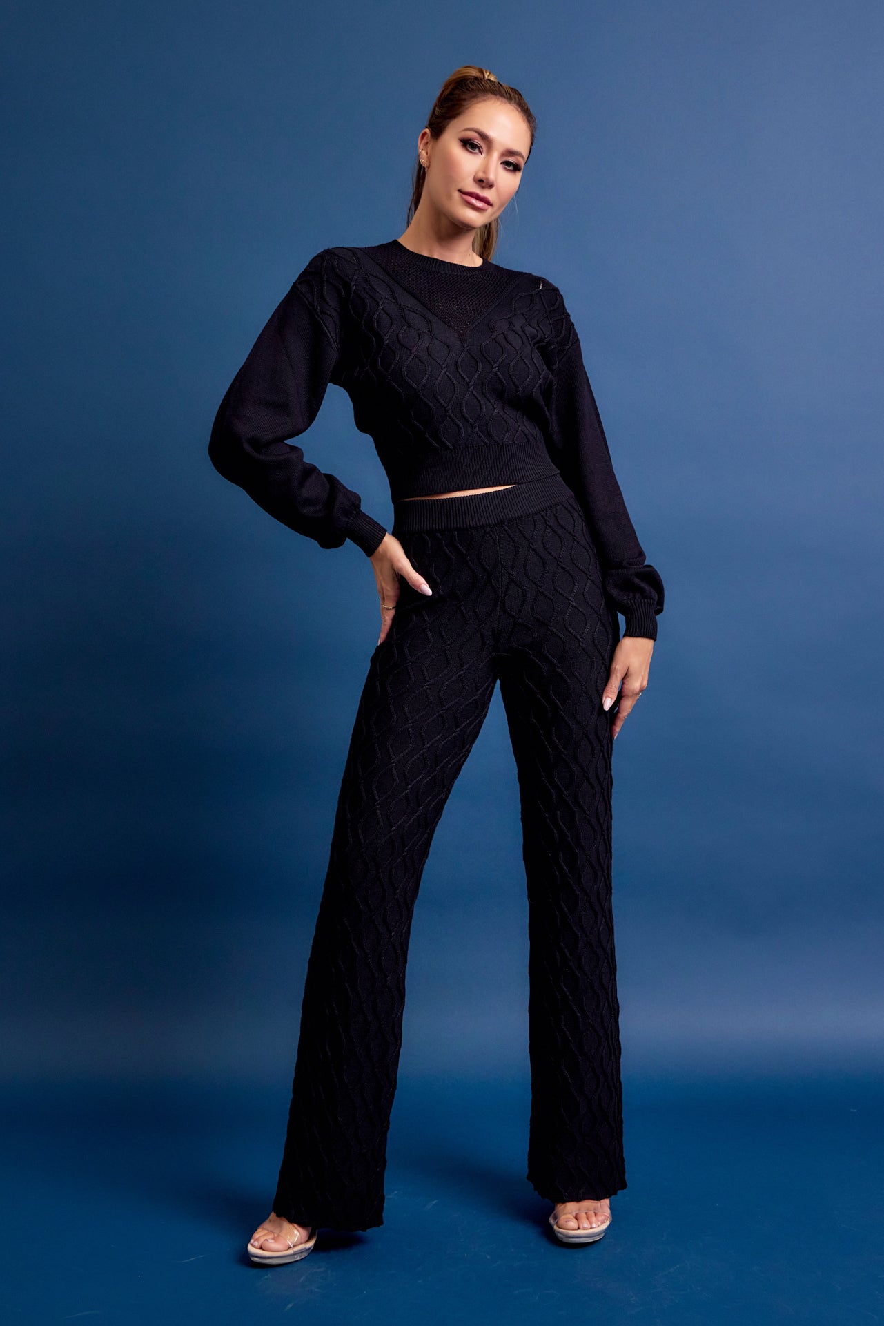 Nadine Cable Knit Top and Pants Set