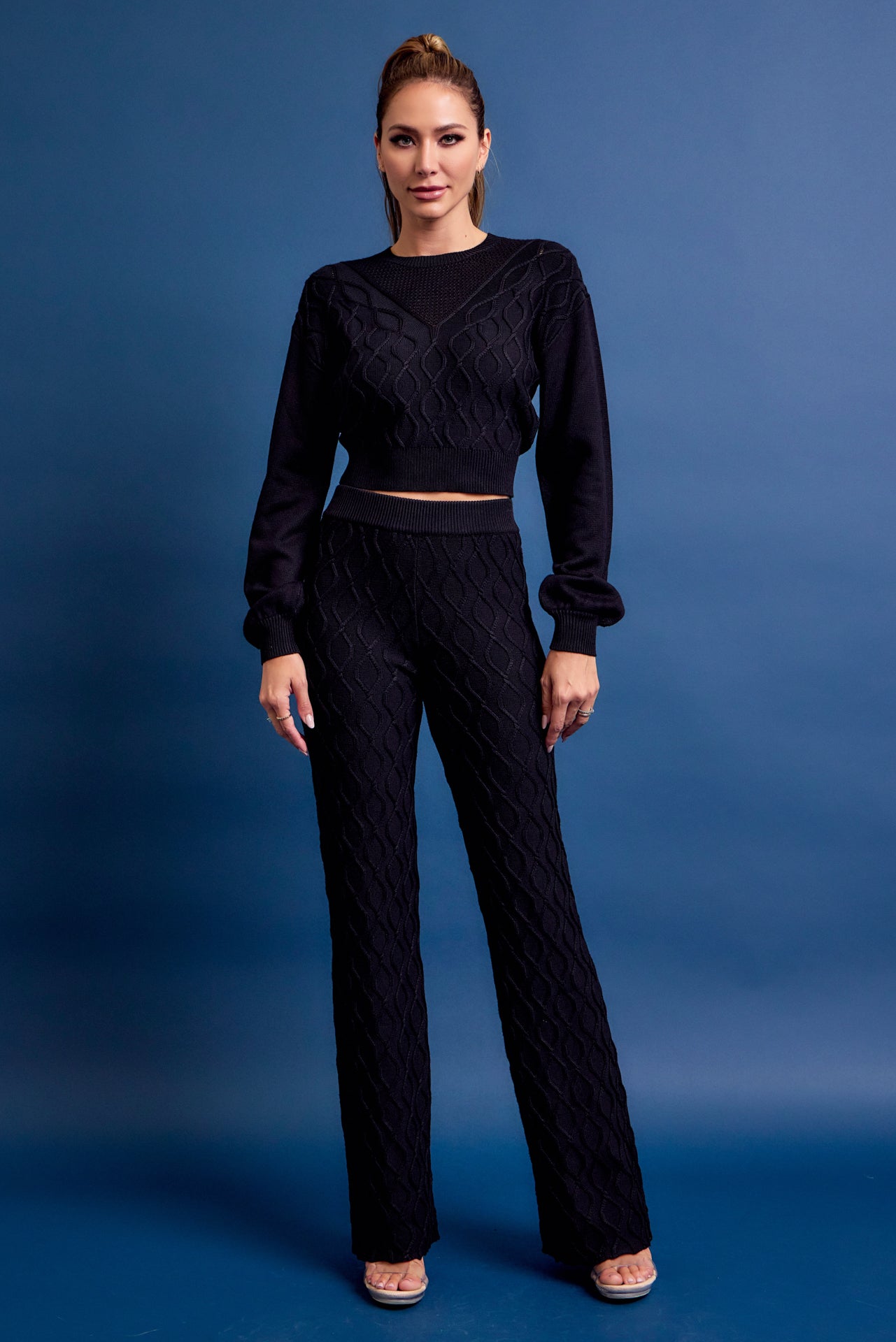 Nadine Cable Knit Top and Pants Set