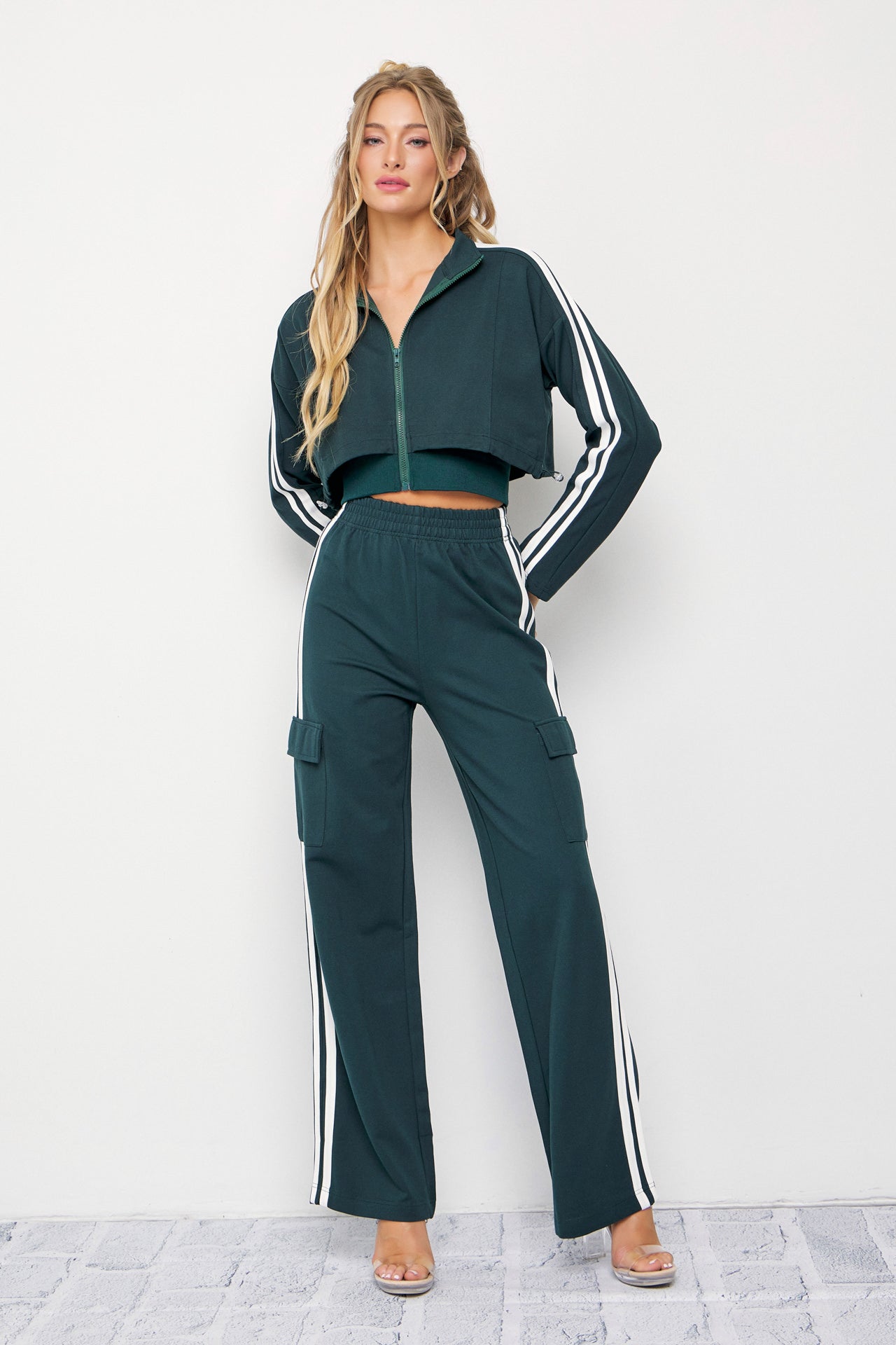 Closer And Closer Knit Jacket And Track Pants Set