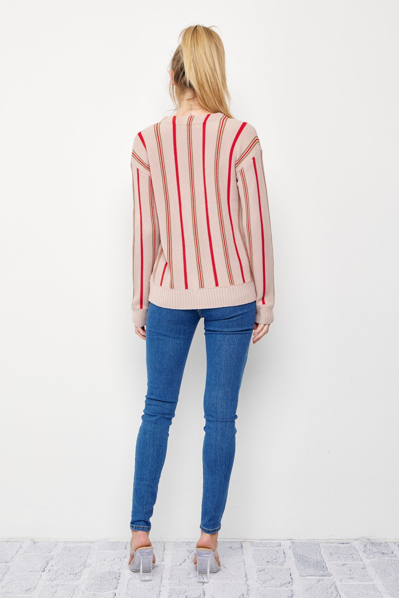 Classic Pinstripe Knit Cardigan