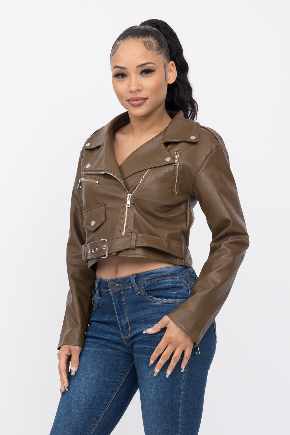 Pu Crop Jacket