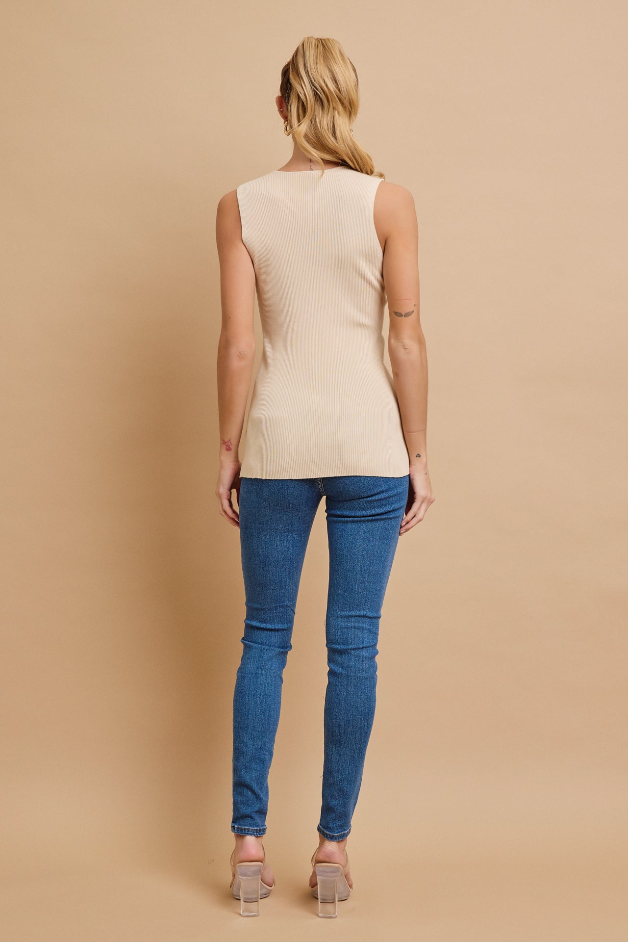 Effortless Sleeveless Ribbed Knit Top