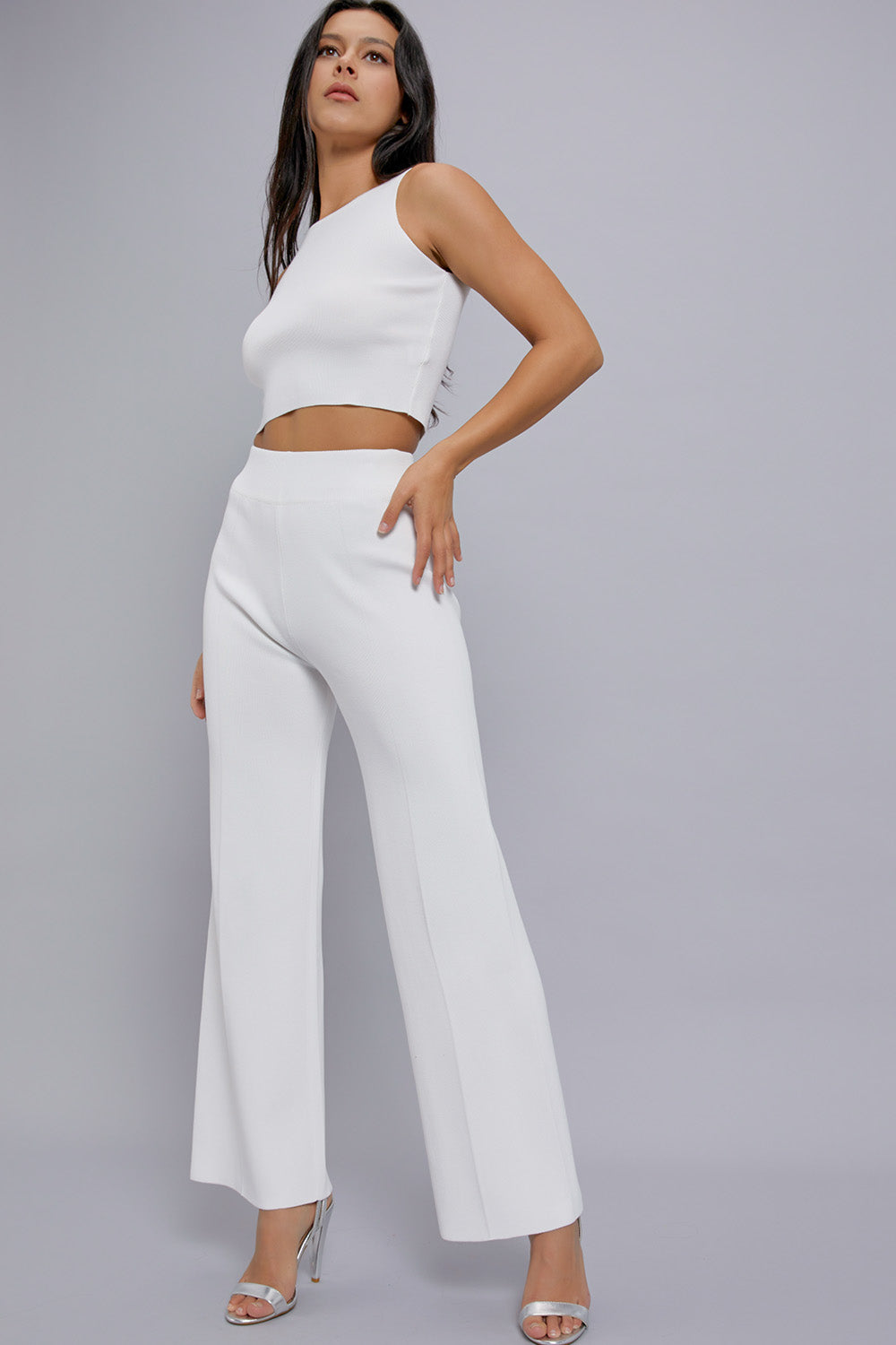 Solid Sleeveless Two Pieces Set