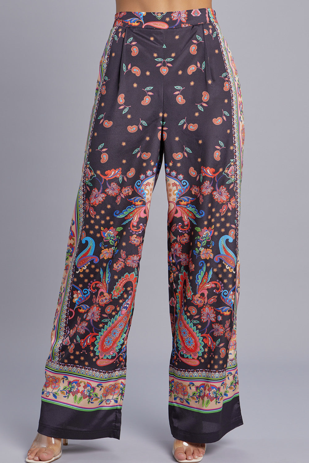 Floral & Paisley Printed Long Sleeve Button Up & Pants Set
