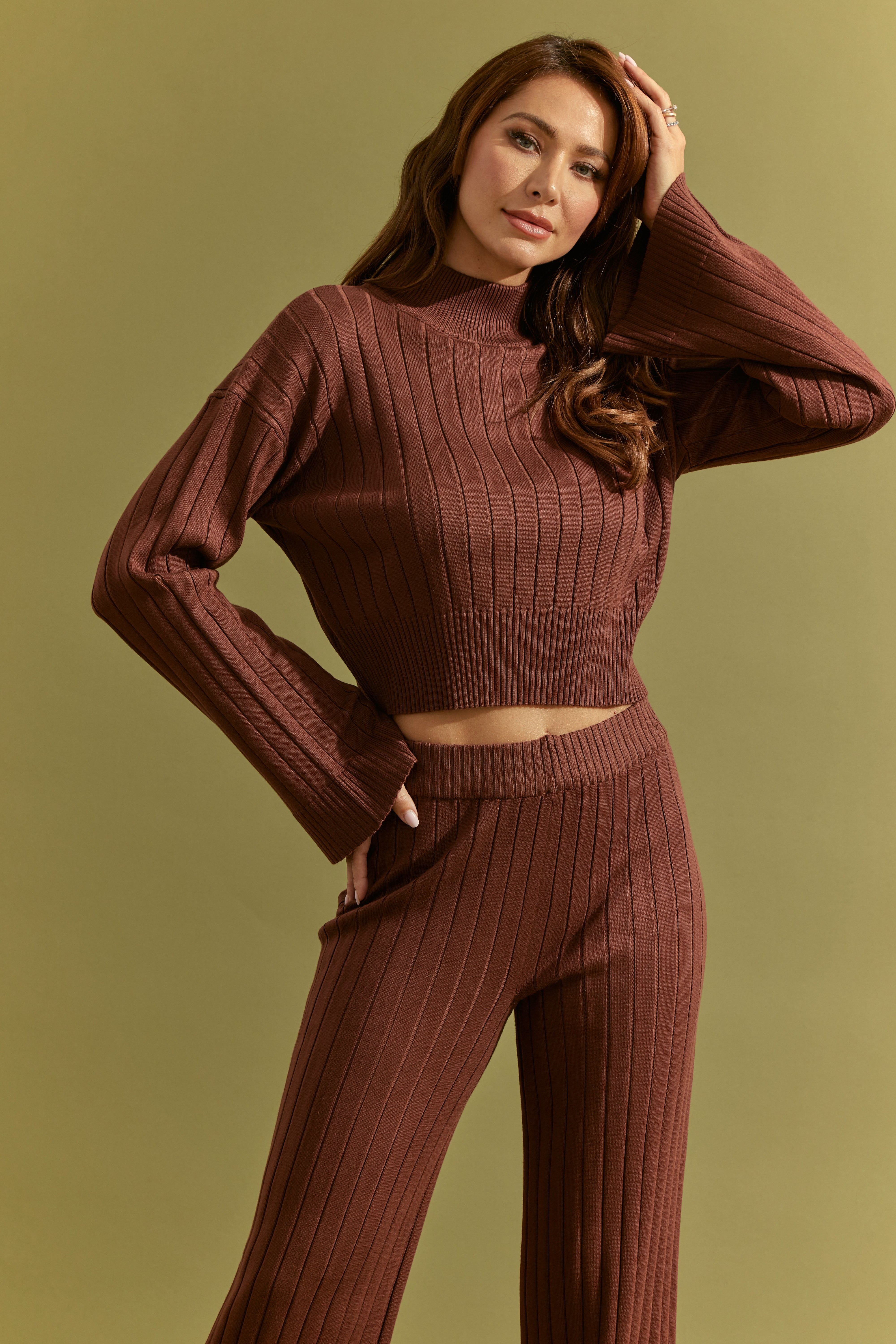 Knit Wide Sleeved Top and Bottom Set