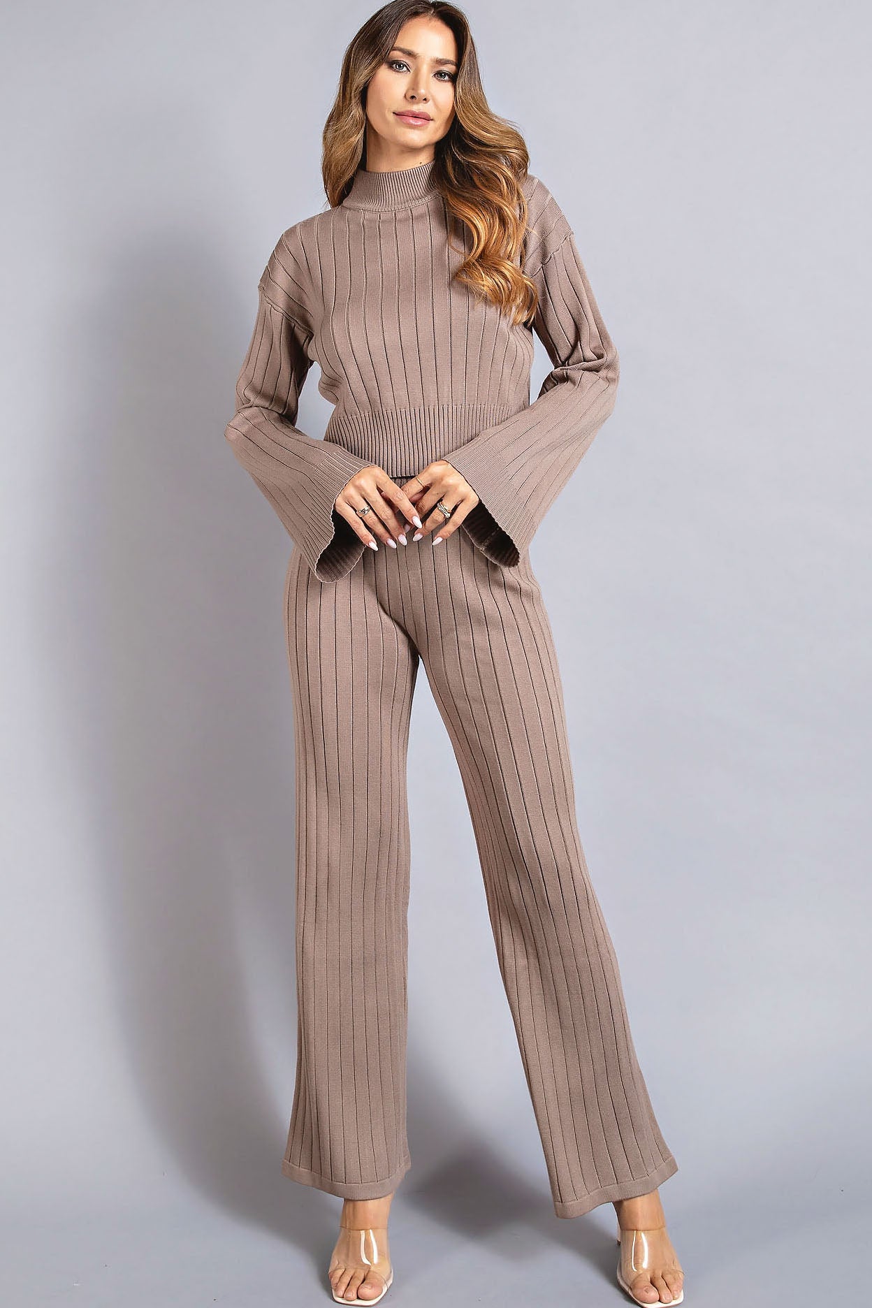 Knit Wide Sleeved Top and Bottom Set