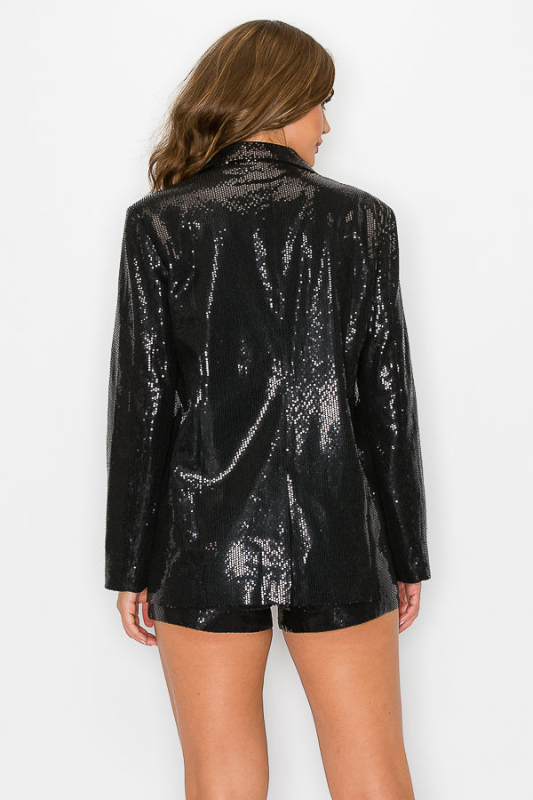 Sequin Suit Blazer & Shorts Set