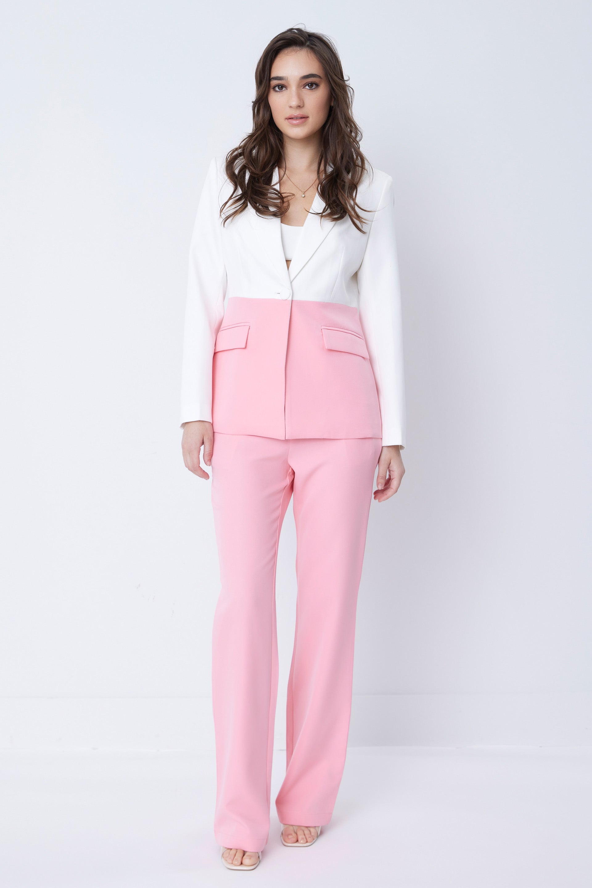 Contrast Blazer and Trouser Set