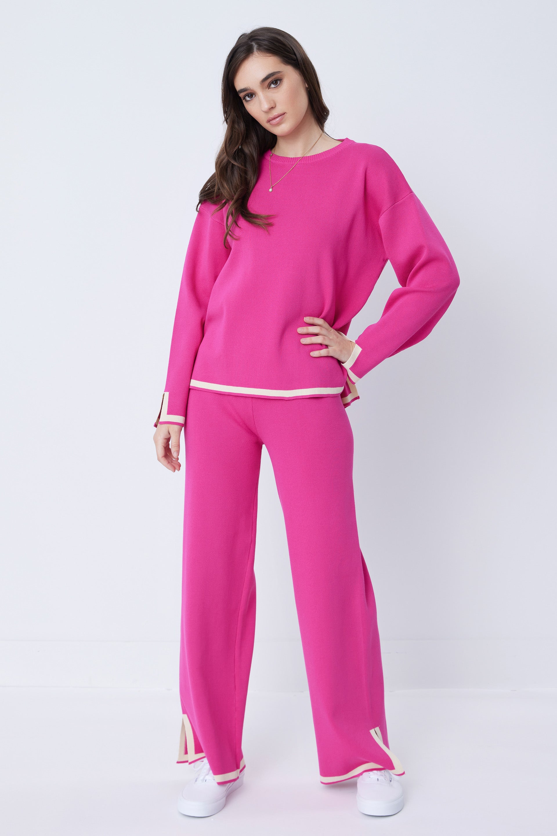 Coordination is Key Knit Long Sleeve Top and Pants Set