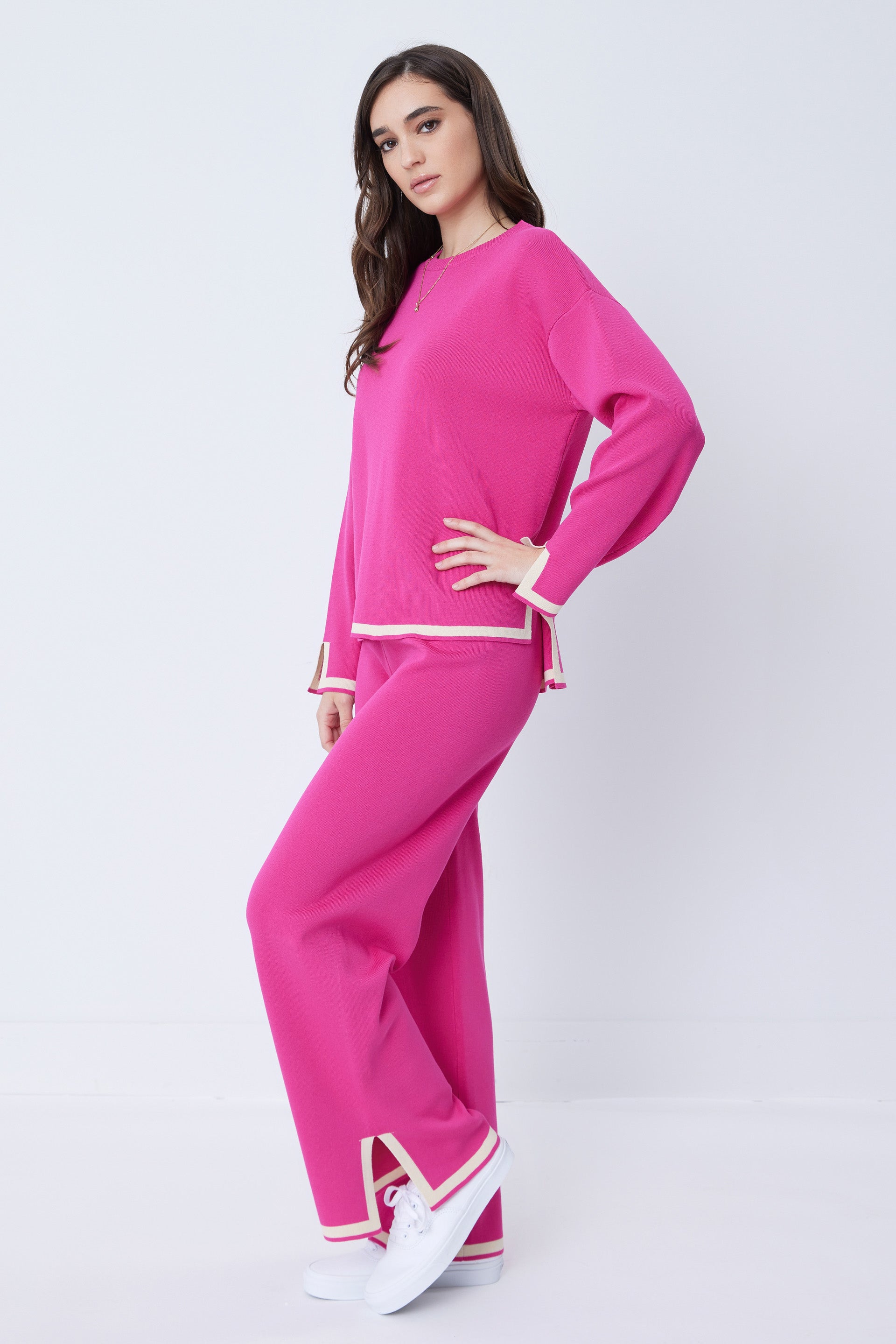 Coordination is Key Knit Long Sleeve Top and Pants Set