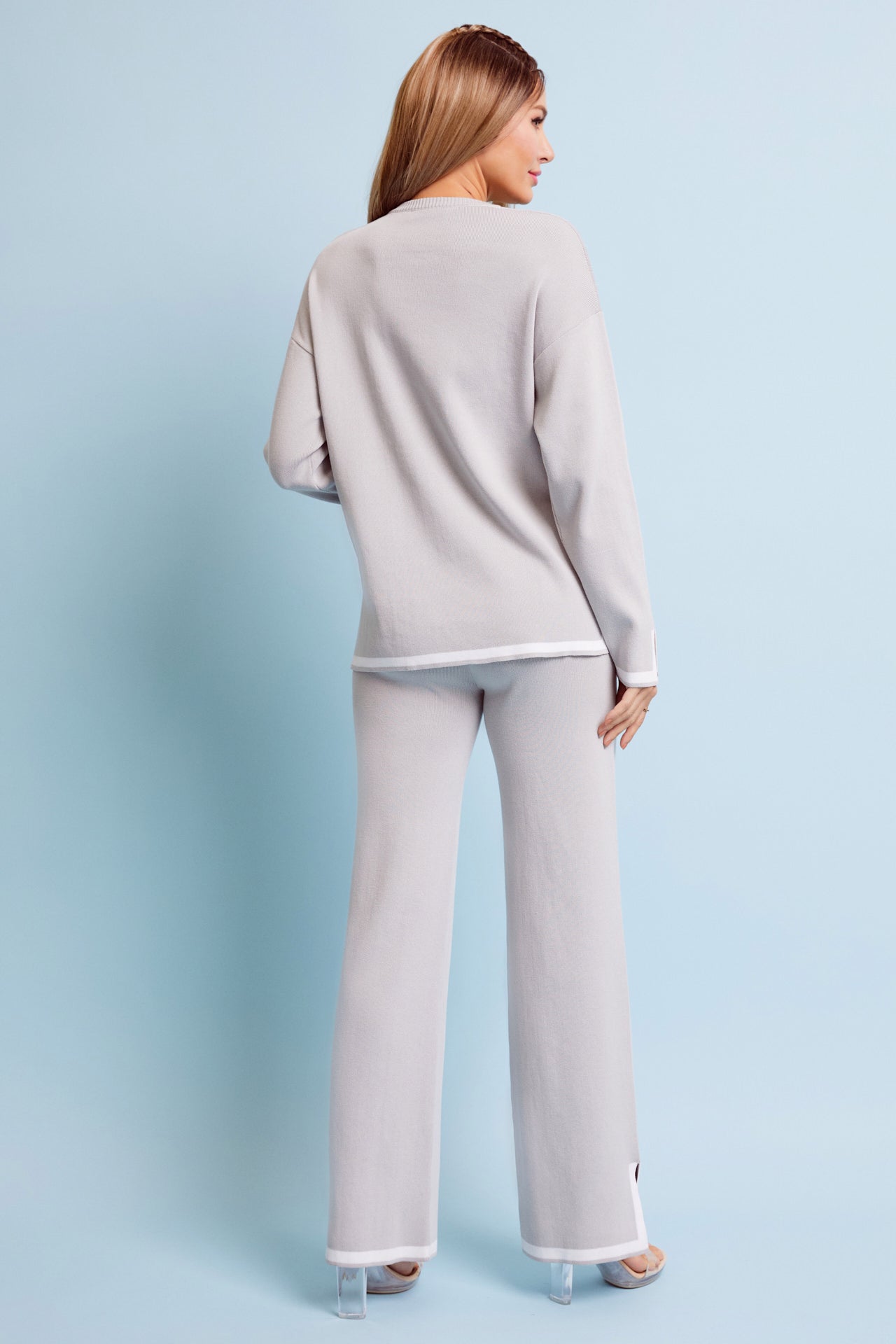 Coordination is Key Knit Long Sleeve Top and Pants Set