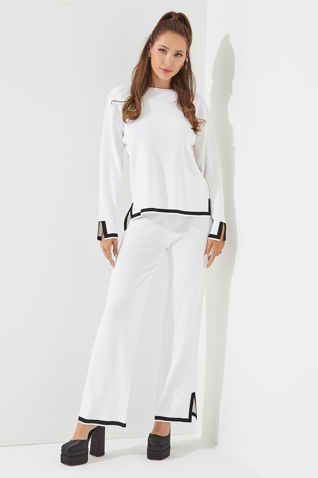 Coordination is Key Knit Long Sleeve Top and Pants Set