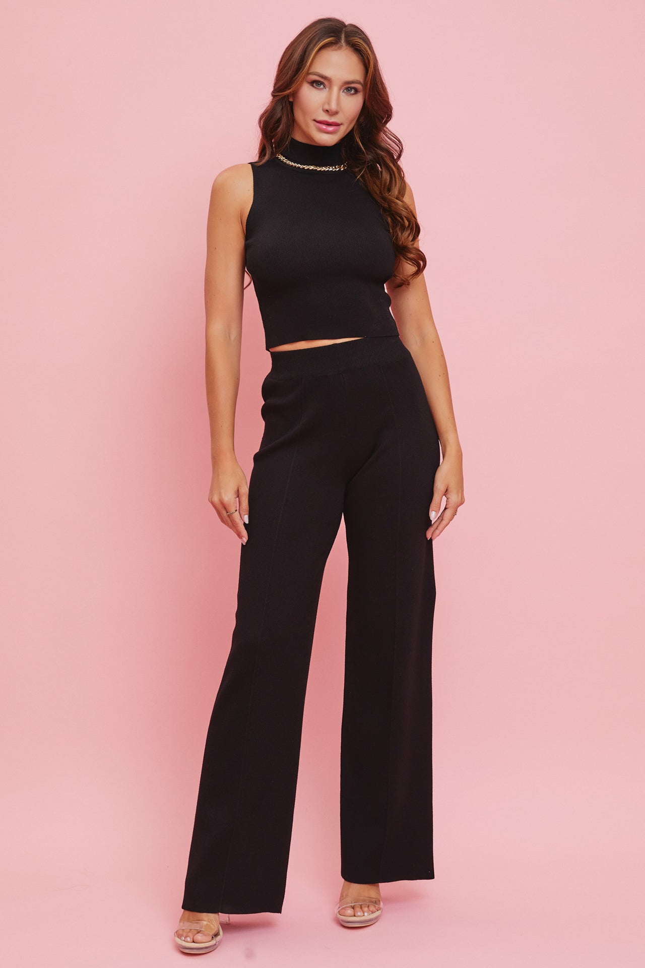 Chain Detail Top and Pants Set