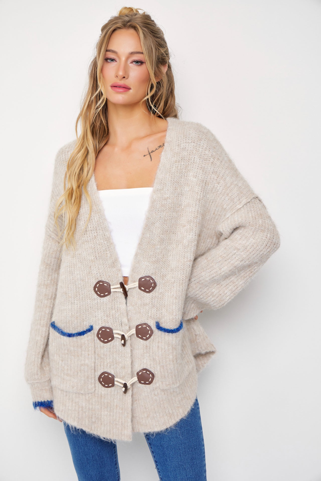 Brooke Long Cardigan with Toggle Closures