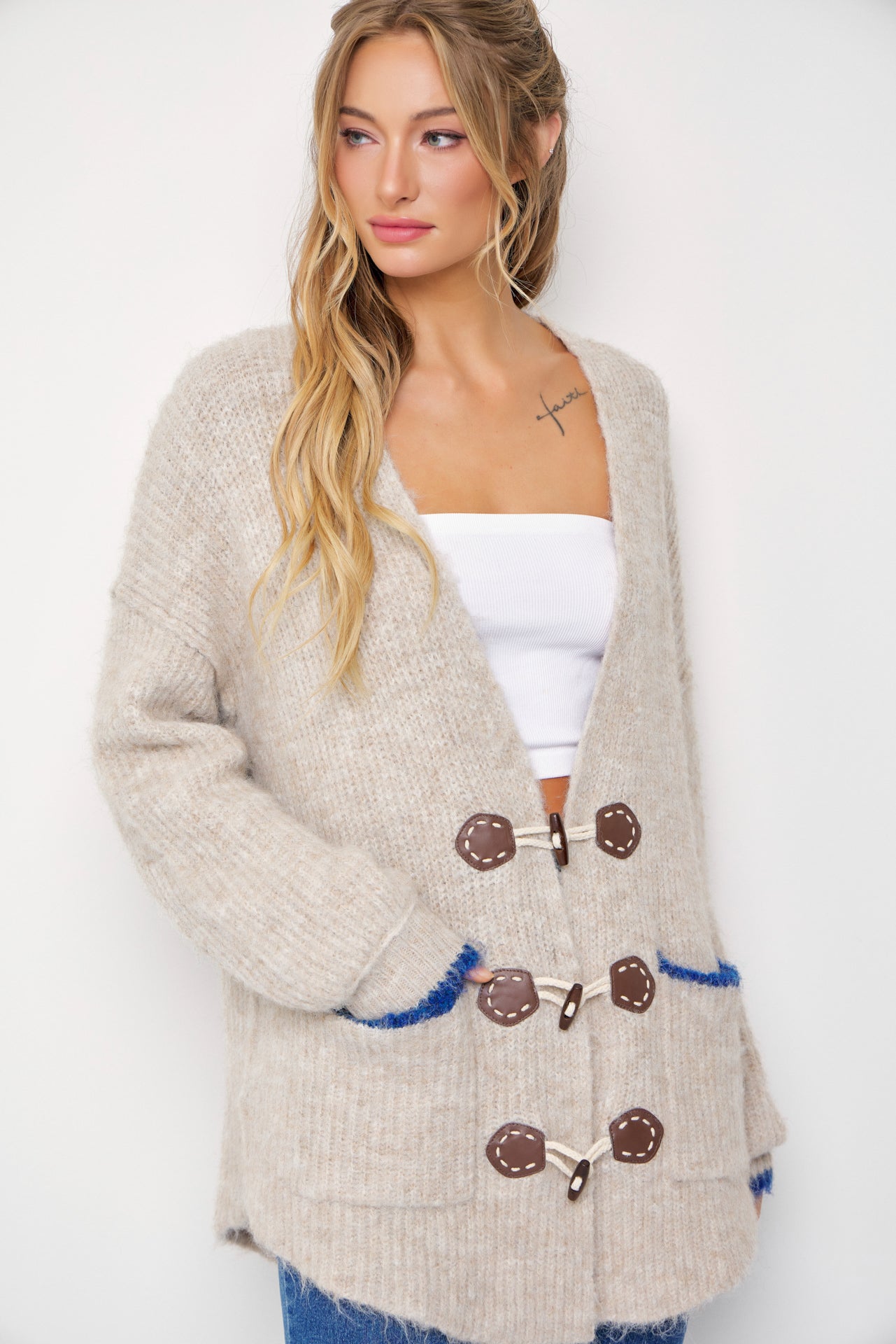 Brooke Long Cardigan with Toggle Closures