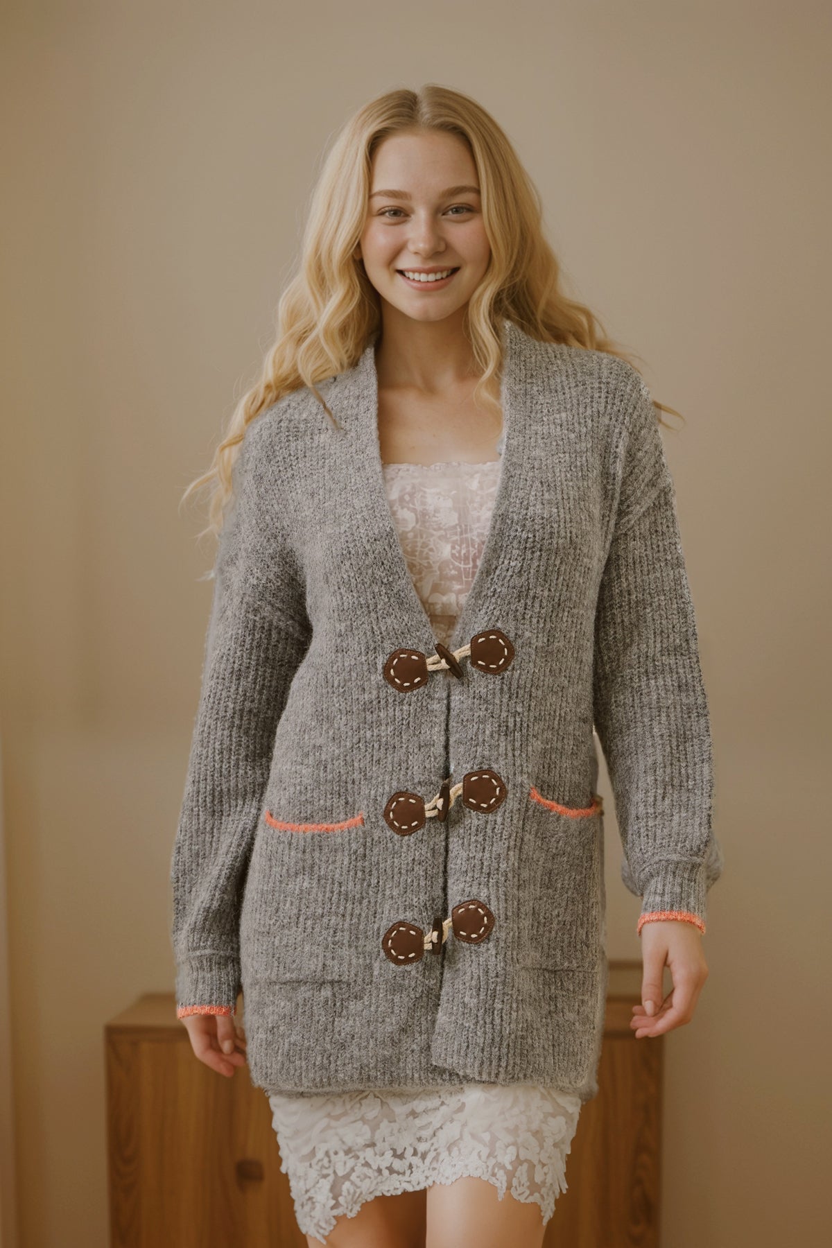 Brooke Long Cardigan with Toggle Closures