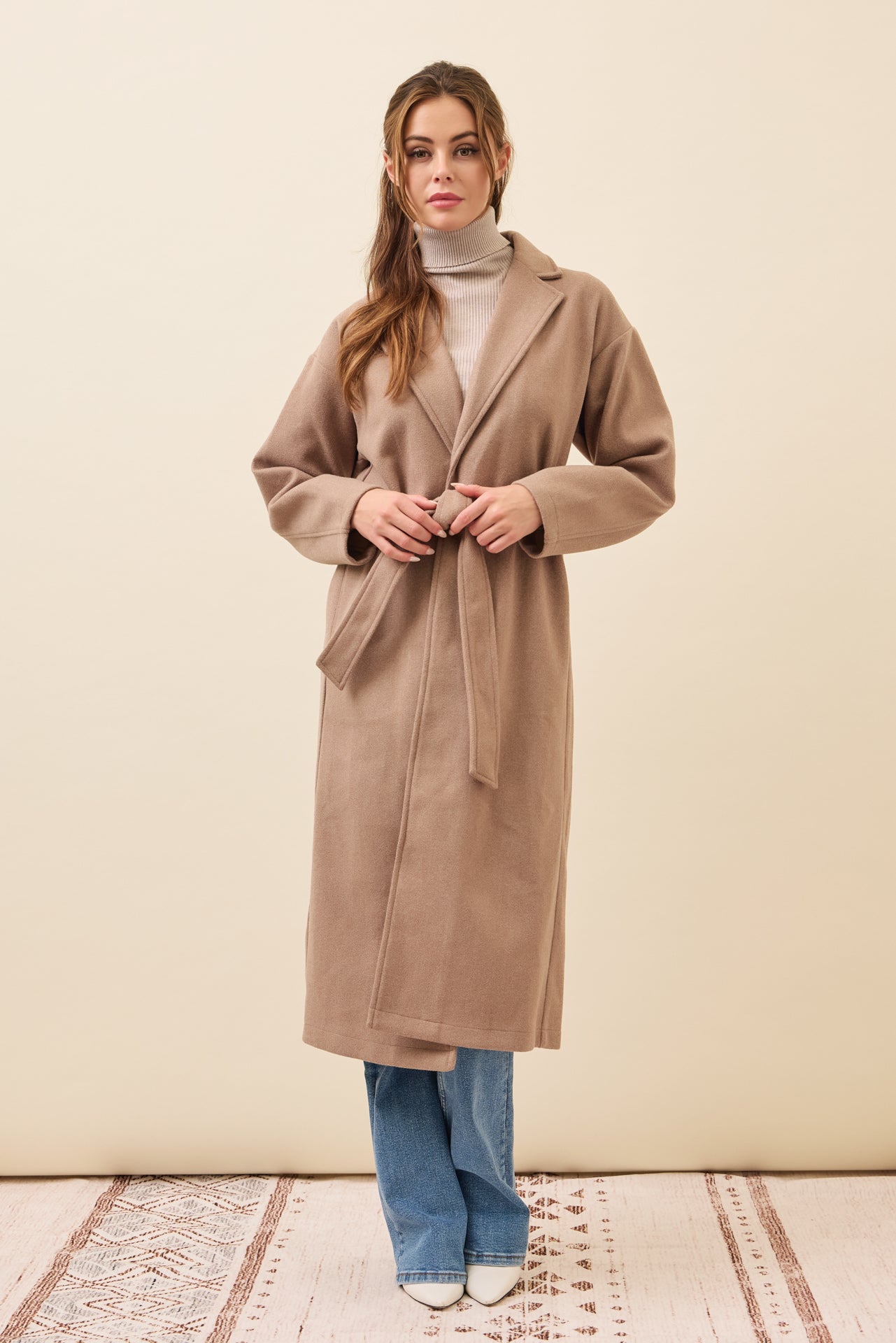 Edith Coat with Waist Tie