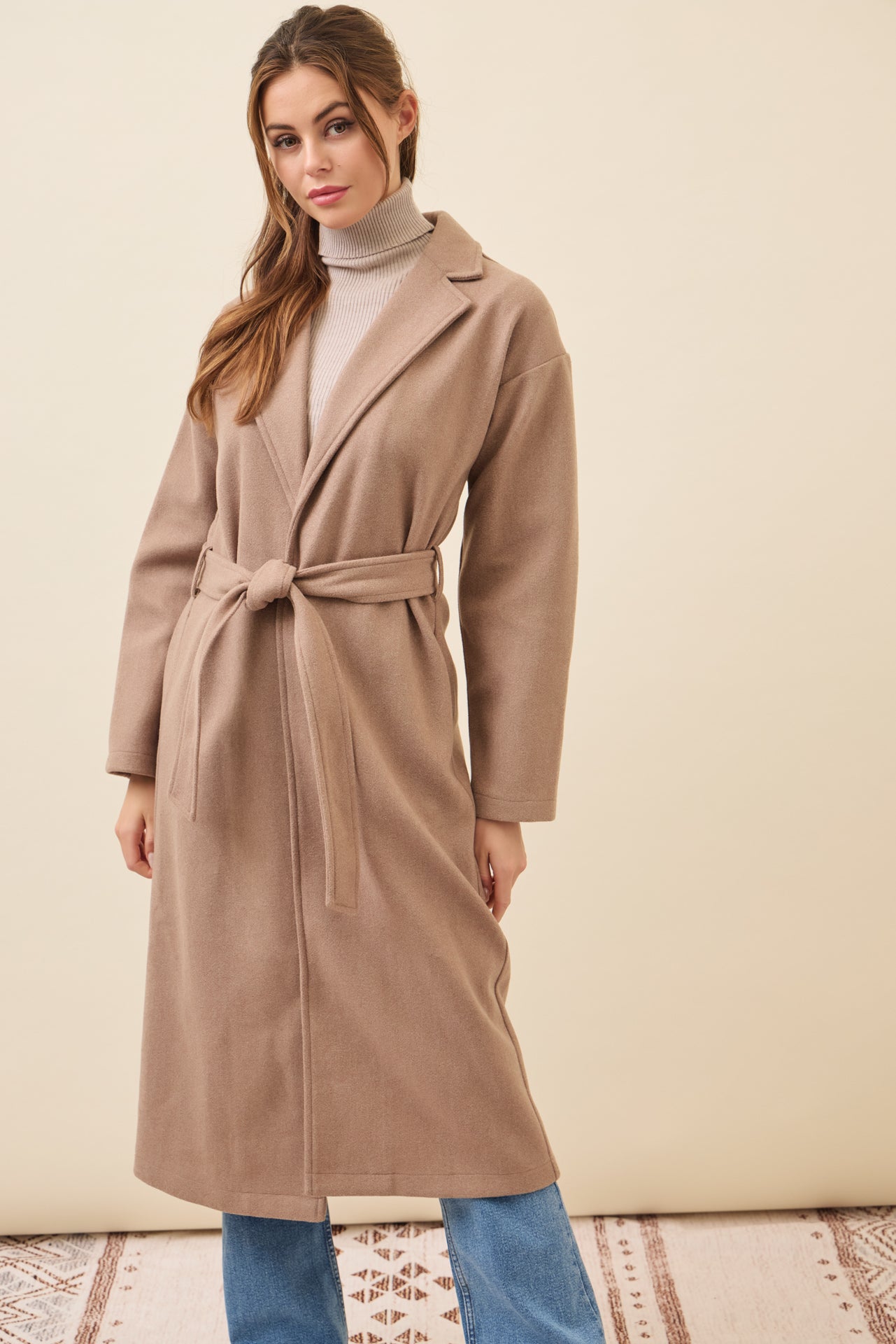 Edith Coat with Waist Tie