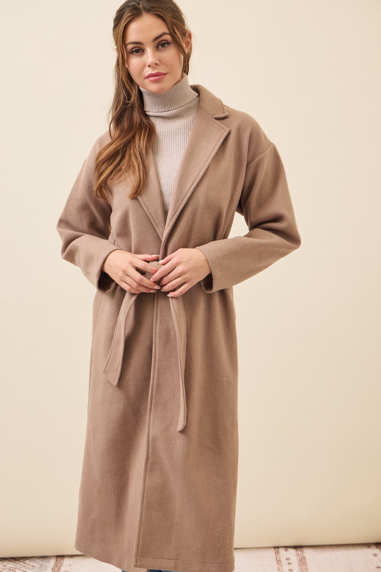 Edith Coat with Waist Tie